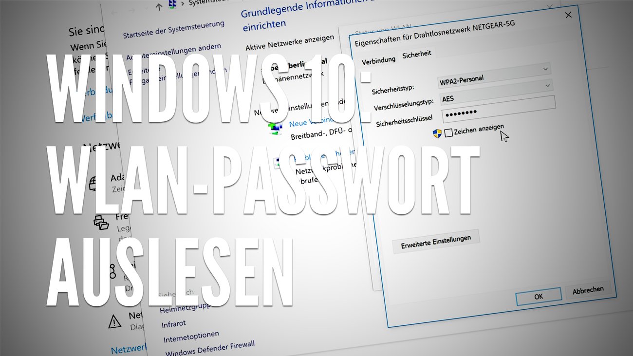 Windows 10: WLAN-Passwort auslesen
