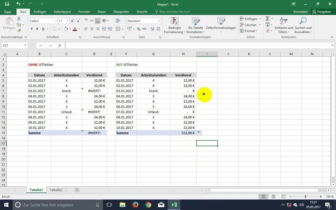 Excel: ISTFEHLER anwenden (Beispiel-Video & Tutorial)