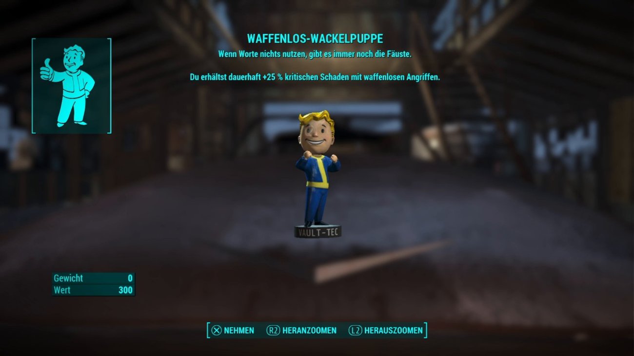 Fallout 4: Waffenlos-Wackelpuppe - Fundort