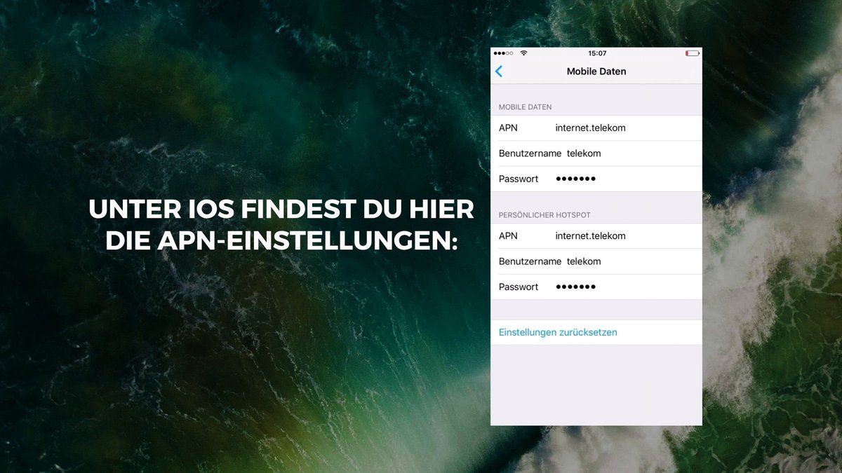 APN Einstellungen APN Einstellungen