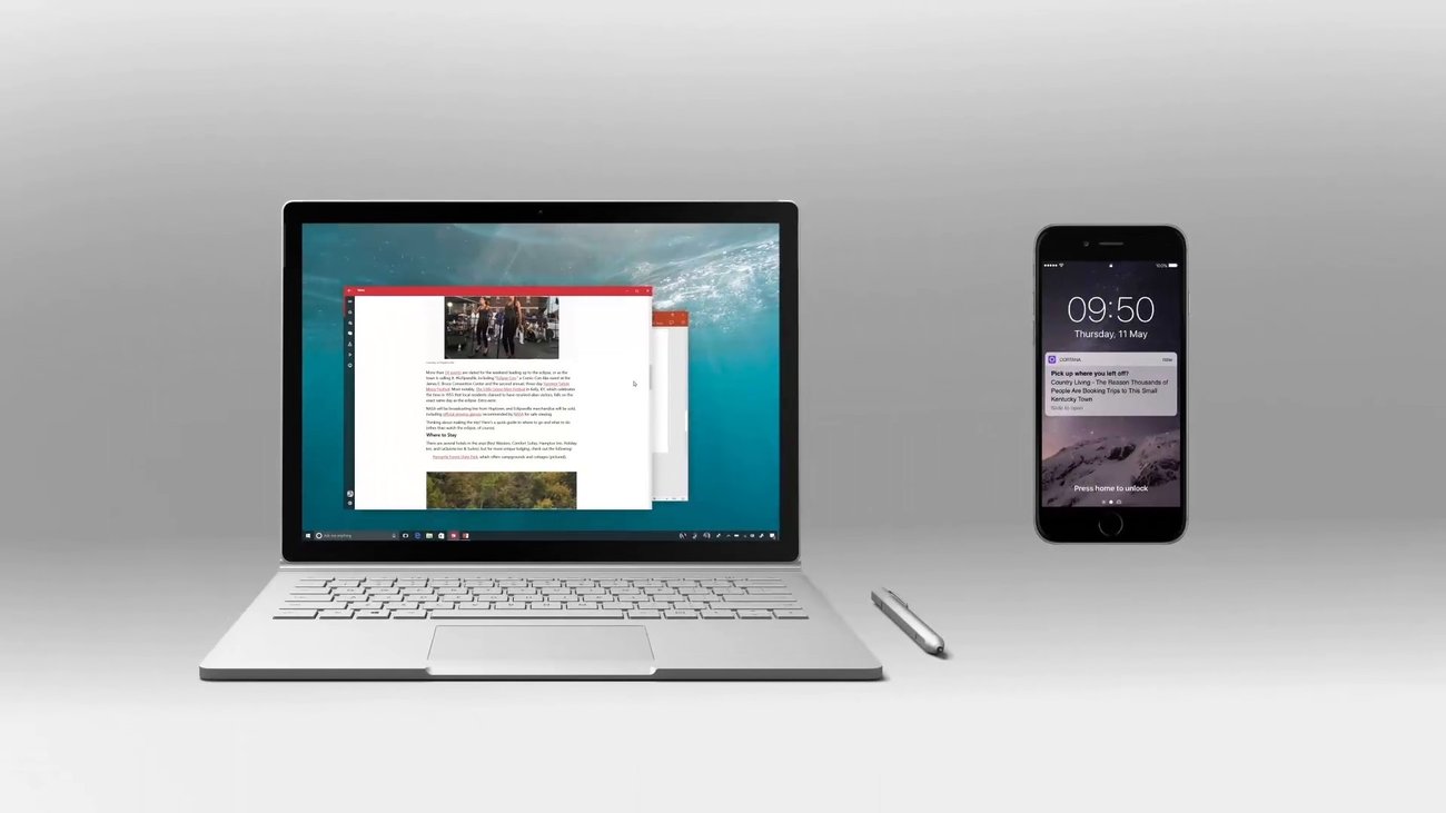 Windows 10 und iPhone: Pick Up Where You Left Off