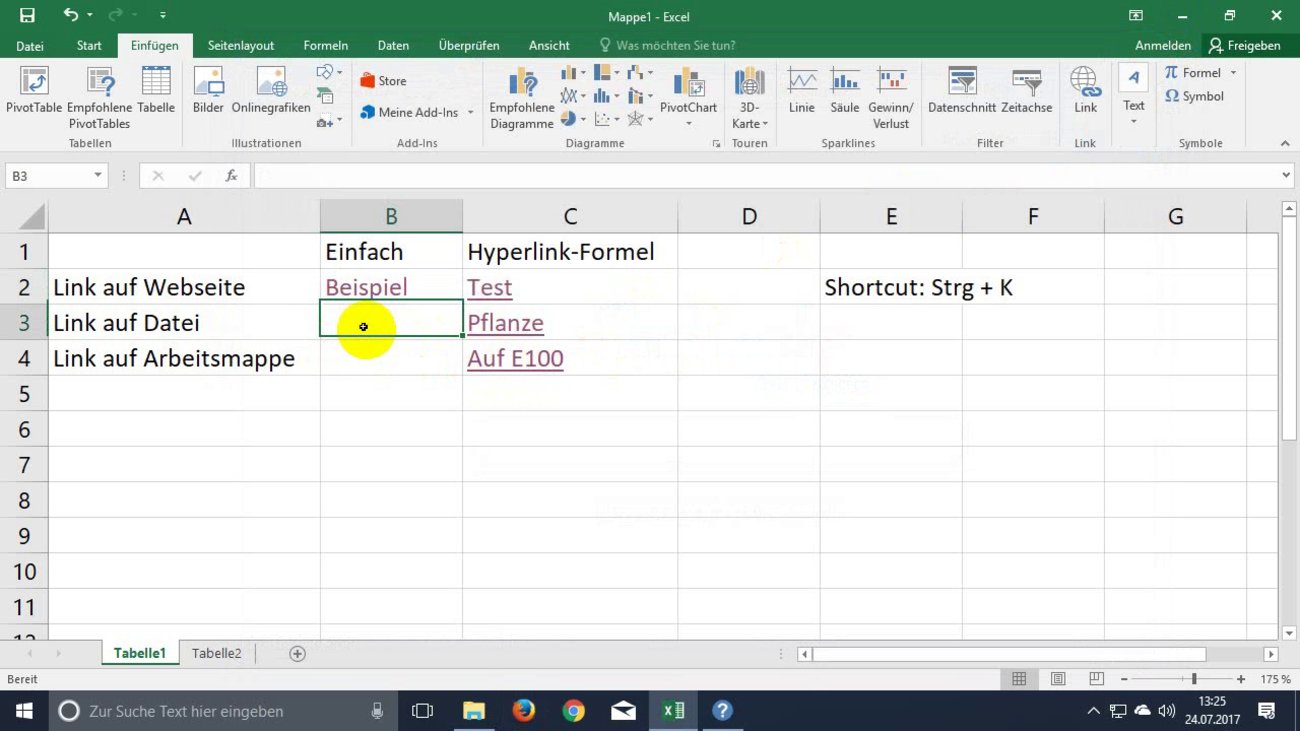 Excel: Hyperlinks setzen (Video-Tutorial)