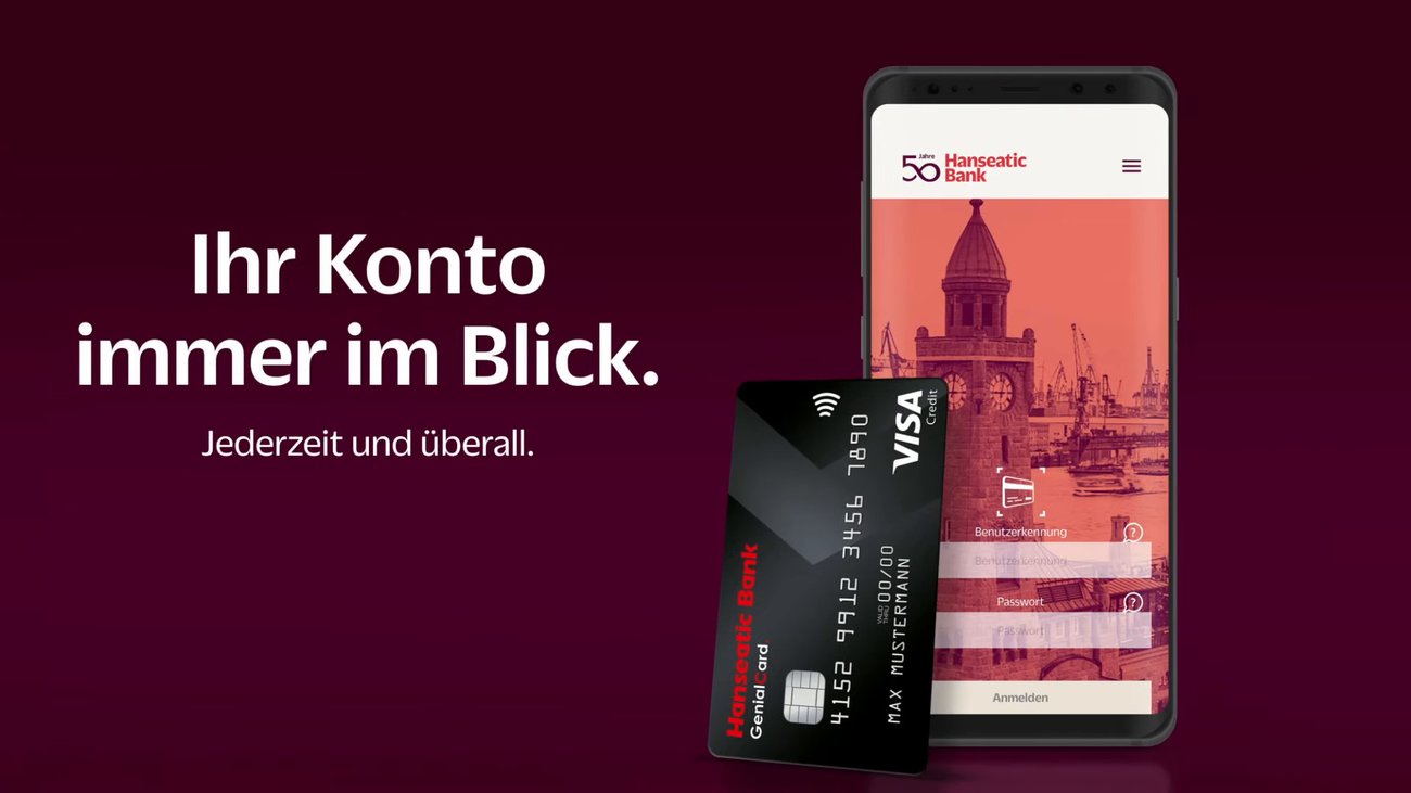 Hanseatic Bank Mobile – App für die GenialCard (lautloses Video).