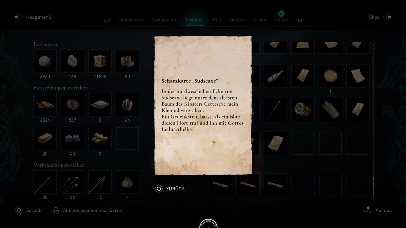 Assassin's Creed Valhalla: Sudseaxe-Schatzkarte - Fundort und Lösung