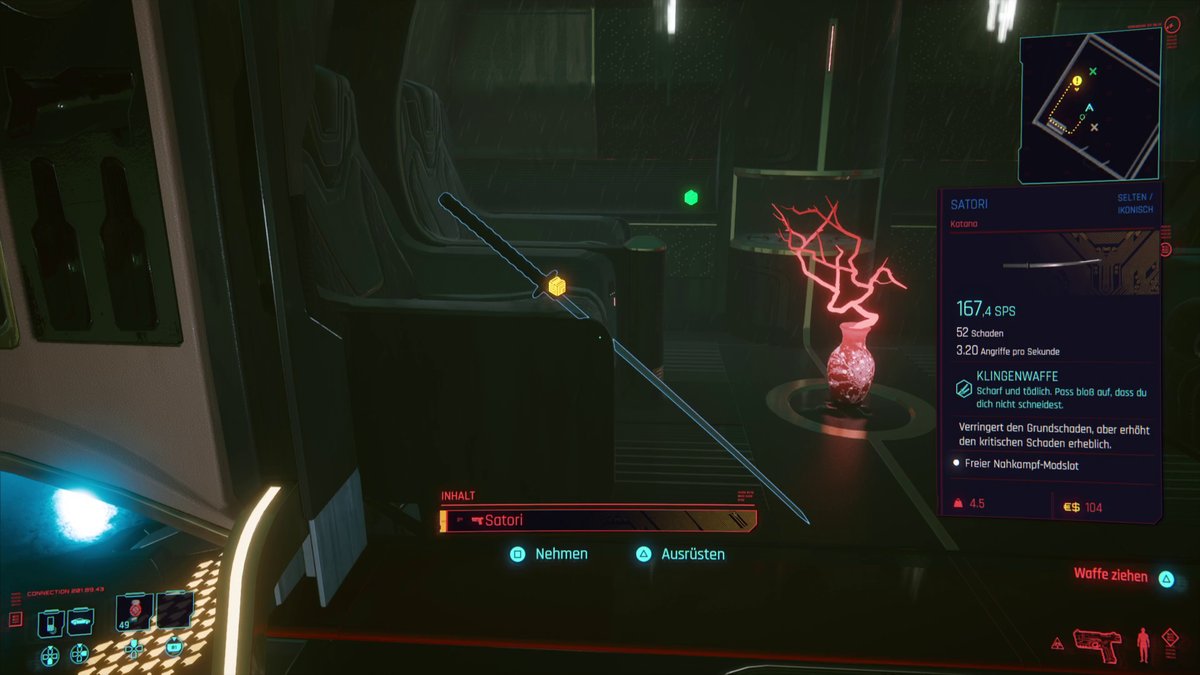 Cyberpunk 2077: Ikonische Waffe "Satori" (Katana) - Fundort