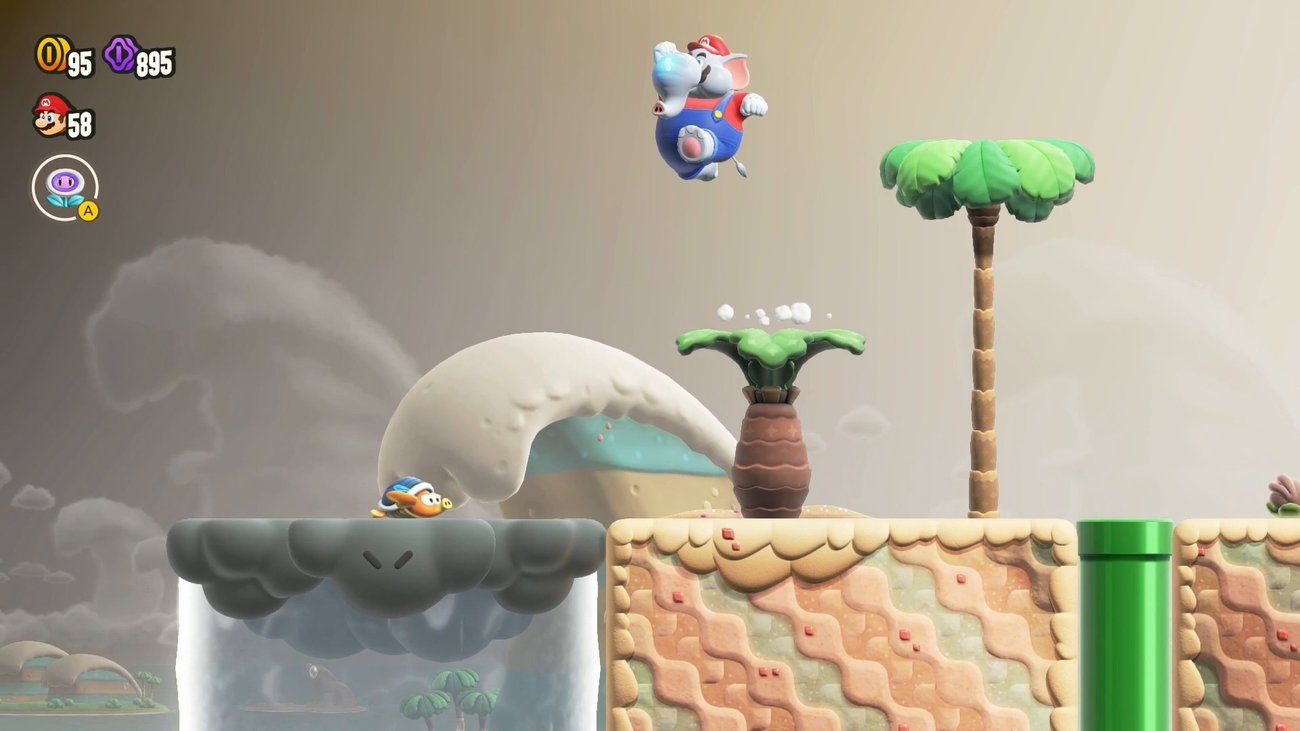 Super Mario Bros. Wonder: Blüteninseln-4 Schlechtwetterfront mit Sturzregen