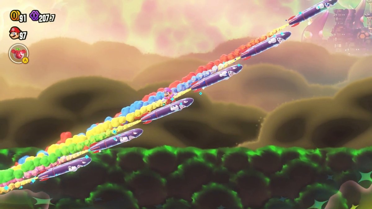 Super Mario Bros. Wonder: Blüteninseln-16 Torpedo-Kugelwillis im Anflug