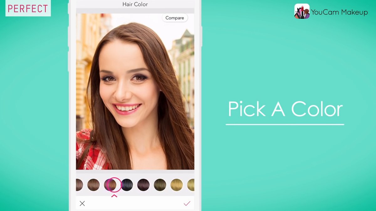 YouCam Makeup: Haare virtuell färben in der App YouCam Makeup: Haare virtuell färben in der App