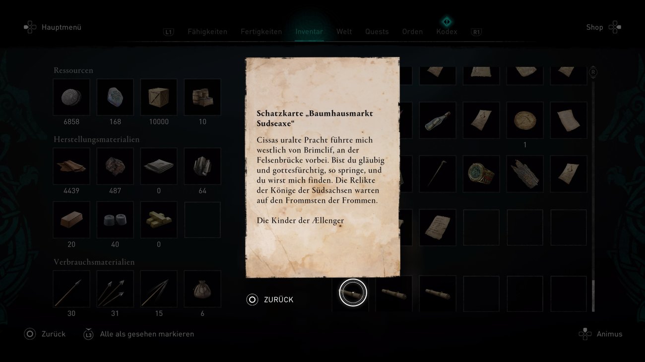 Assassin's Creed Valhalla: Sudseaxe-Schatzkarte (Baumhausmarkt) - Fundort und Lösung