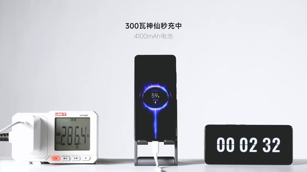 Xiaomi lädt Smartphones mit 300 Watt in 5 Minuten auf