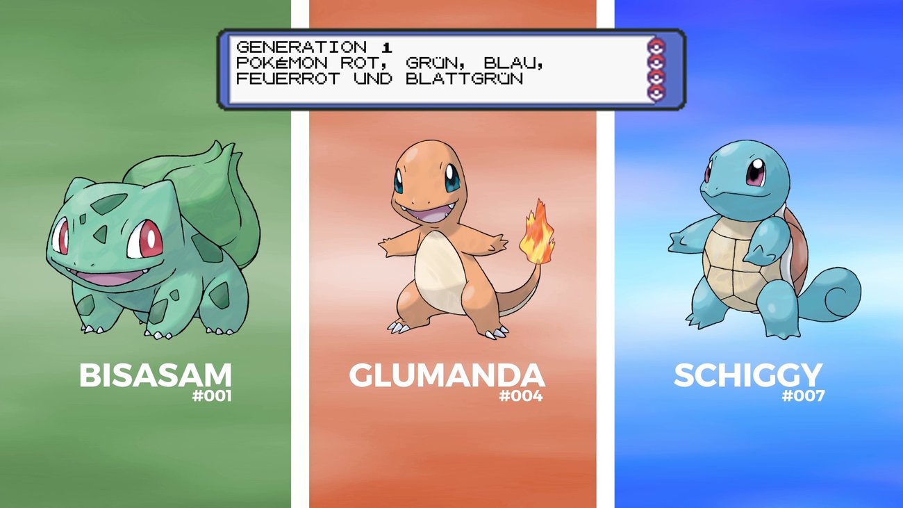 Die Starter-Pokémon aller Pokémon-Generationen im Vergleich!