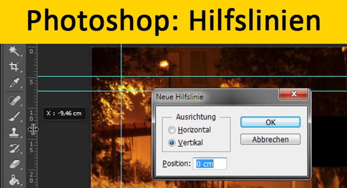 Photoshop: Hilfslinien einblenden, ausblenden, löschen – Tutorial