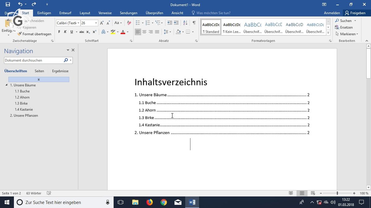 Word&#x3A;&#x20;Inhaltsverzeichnis&#x20;erstellen&#x20;&#x28;Video-Tutorial&#x29;