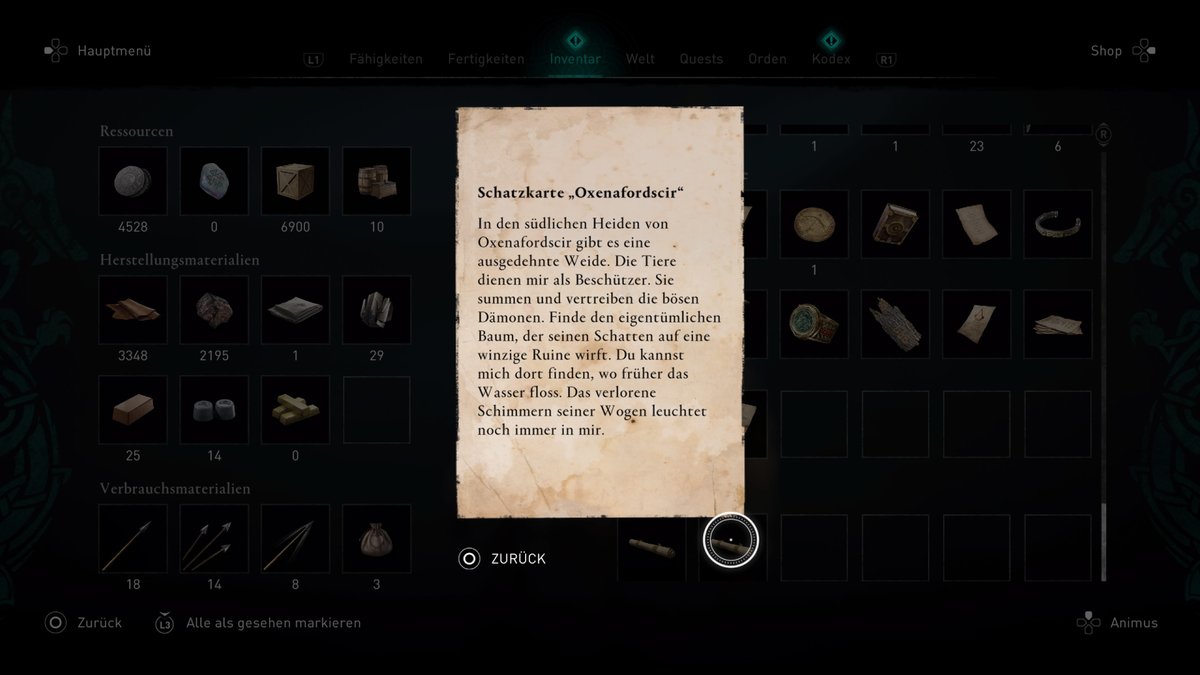 Assassin&#x27;s&#x20;Creed&#x20;Valhalla&#x3A;&#x20;Oxenafordscir-Schatzkarte&#x20;-&#x20;Fundort&#x20;und&#x20;L&#x00F6;sung