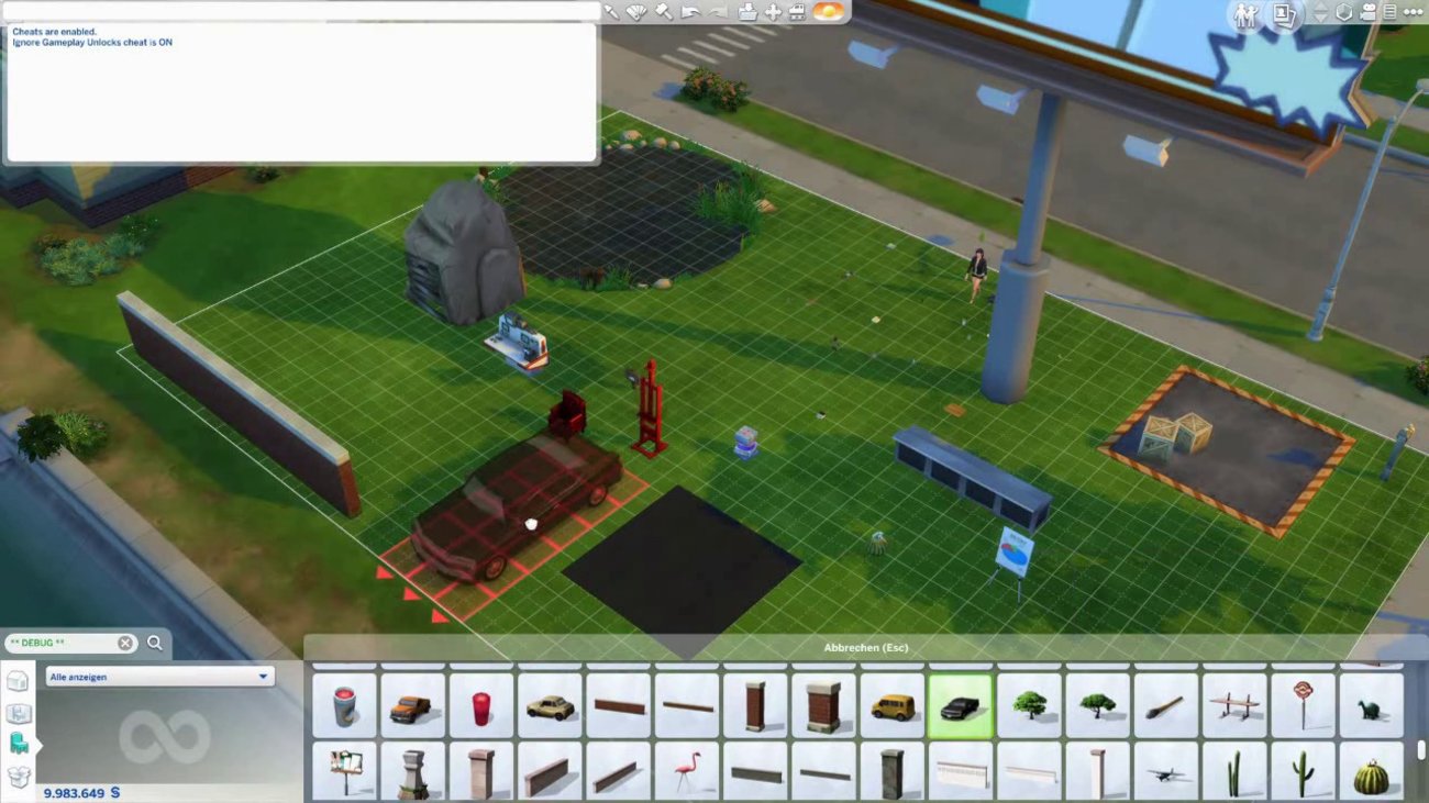 Die Sims 4 | Debug-Objekte durch Cheats freischalten