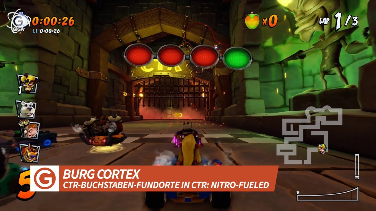 Crash Team Racing - Nitro-Fueled: Alle CTR-Buchstaben auf Burg Cortex