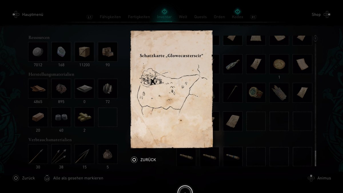 Assassin's Creed Valhalla: Glowecaesterscir-Schatzkarte - Fundort und Lösung Assassin's Creed Valhalla: Glowecaesterscir-Schatzkarte - Fundort und Lösung