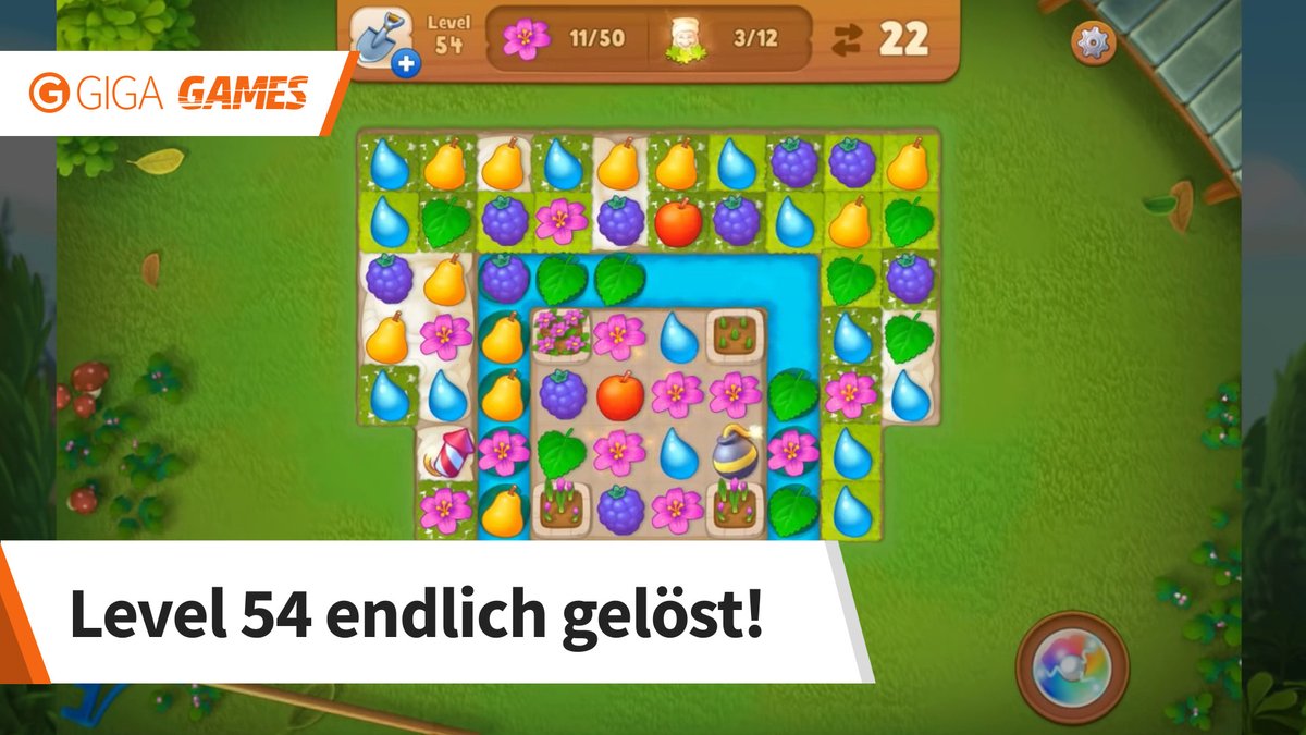 Gardenscapes: Level 54 im Walkthrough