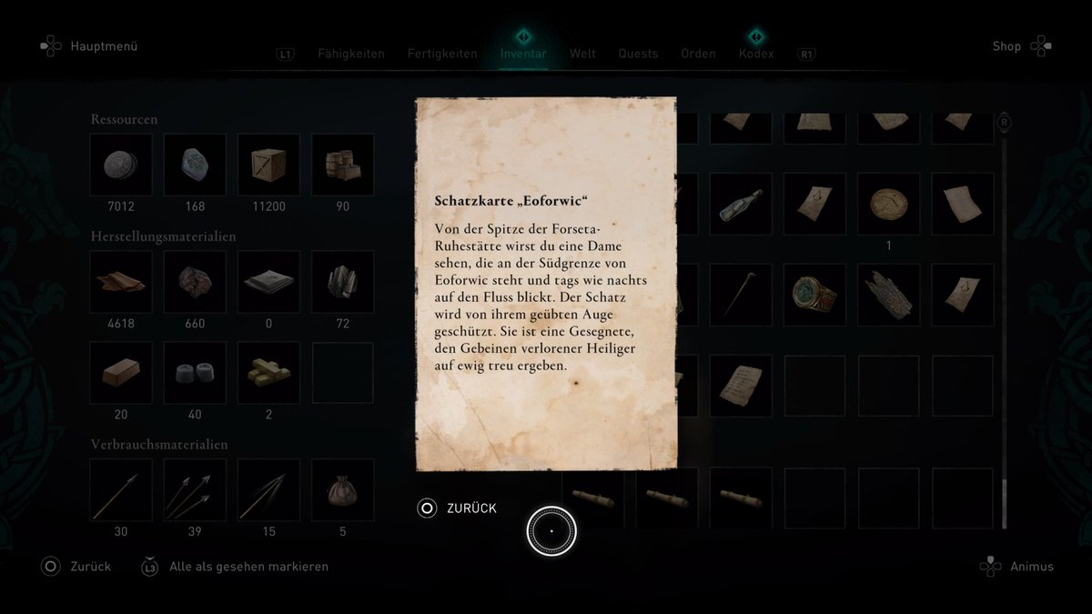 Assassin's Creed Valhalla: Eoforwic-Schatzkarte - Fundort und Lösung