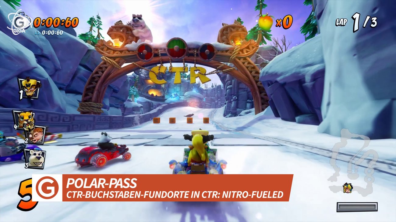 Crash Team Racing - Nitro-Fueled: Alle CTR-Buchstaben auf dem Polar-Pass