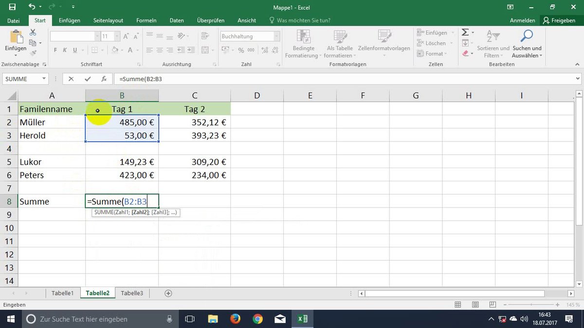 SUMME in Excel berechnen (Video-Tutorial) SUMME in Excel berechnen (Video-Tutorial)