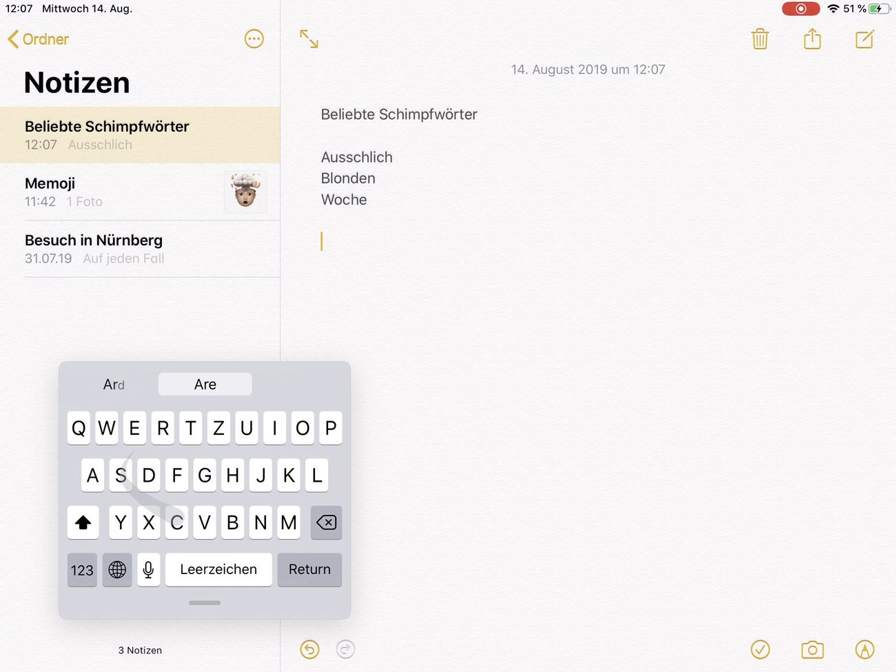Schimpfwörter in iOS 13 wischen – und was dabei herauskommt