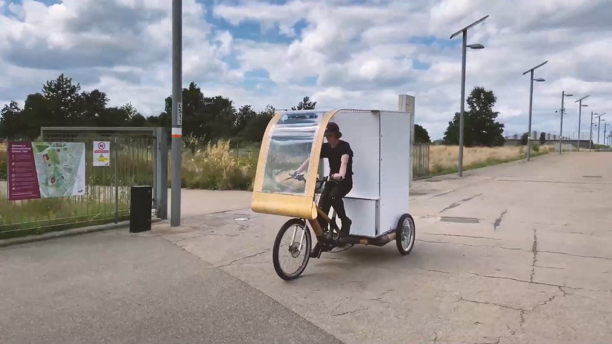 Cargo E-Bike besteht aus Bambus Cargo E-Bike besteht aus Bambus
