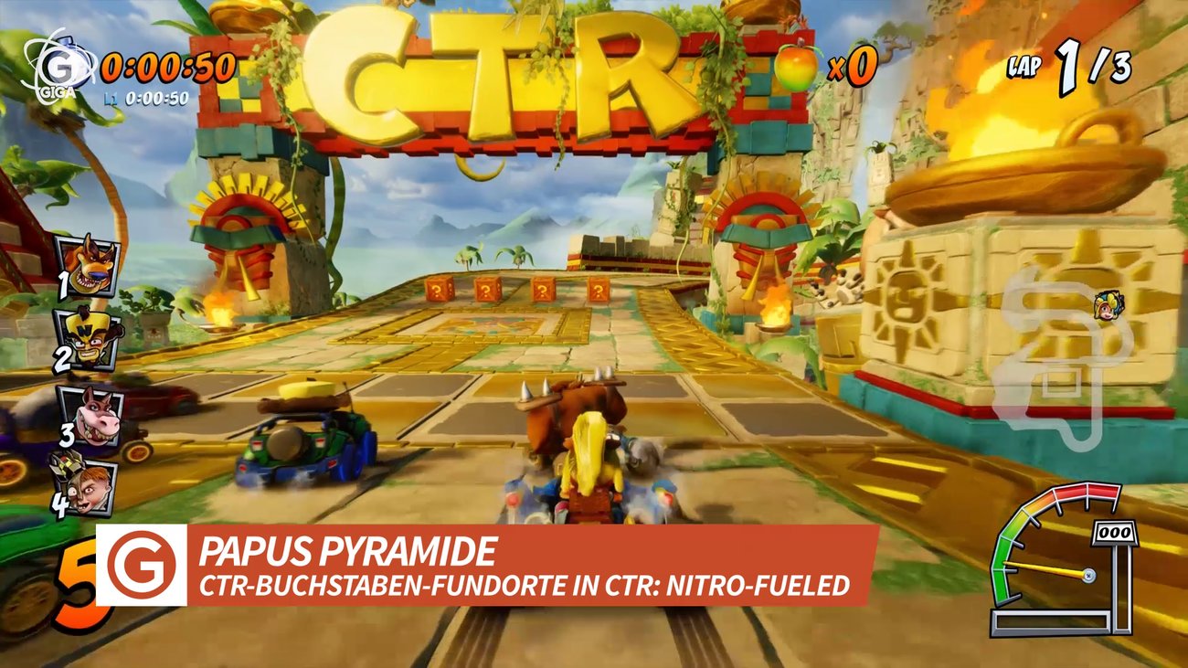 Crash Team Racing - Nitro-Fueled: Alle CTR-Buchstaben auf Papus Pyramide