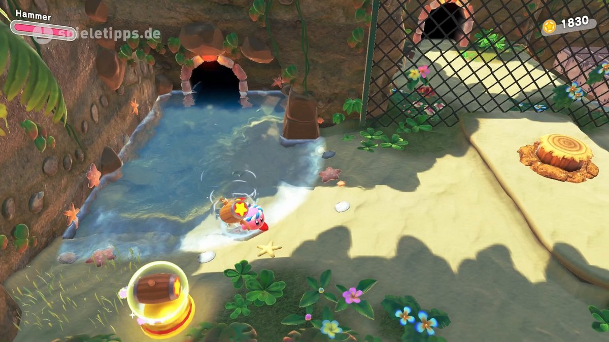 Kirby und das vergessene Land | Level 2-1: Einsamer Strand - Lösung