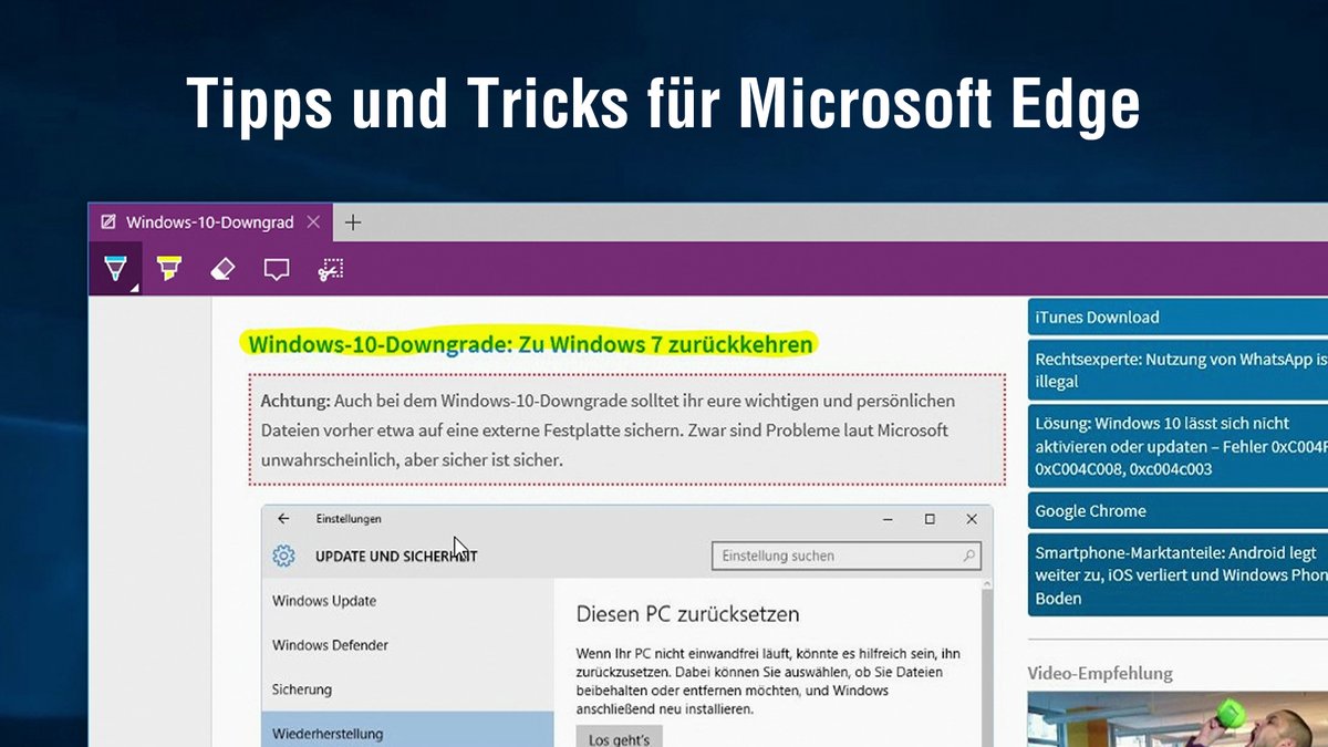 Tipps für Microsoft Edge Tipps für Microsoft Edge