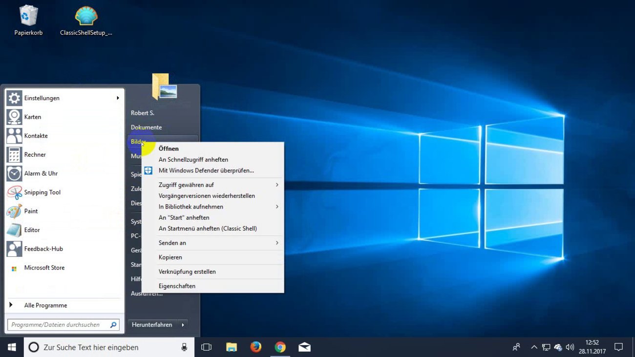 Classic Shell: Windows-10-Startmenü wie in Windows 7 einrichten