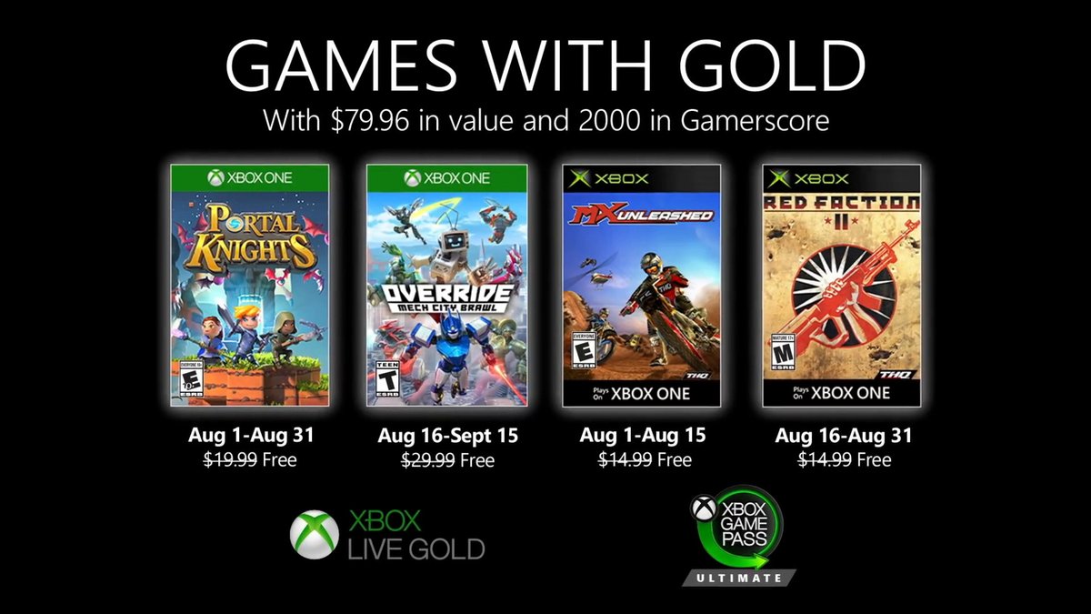 Xbox - August 2020 Games with Gold