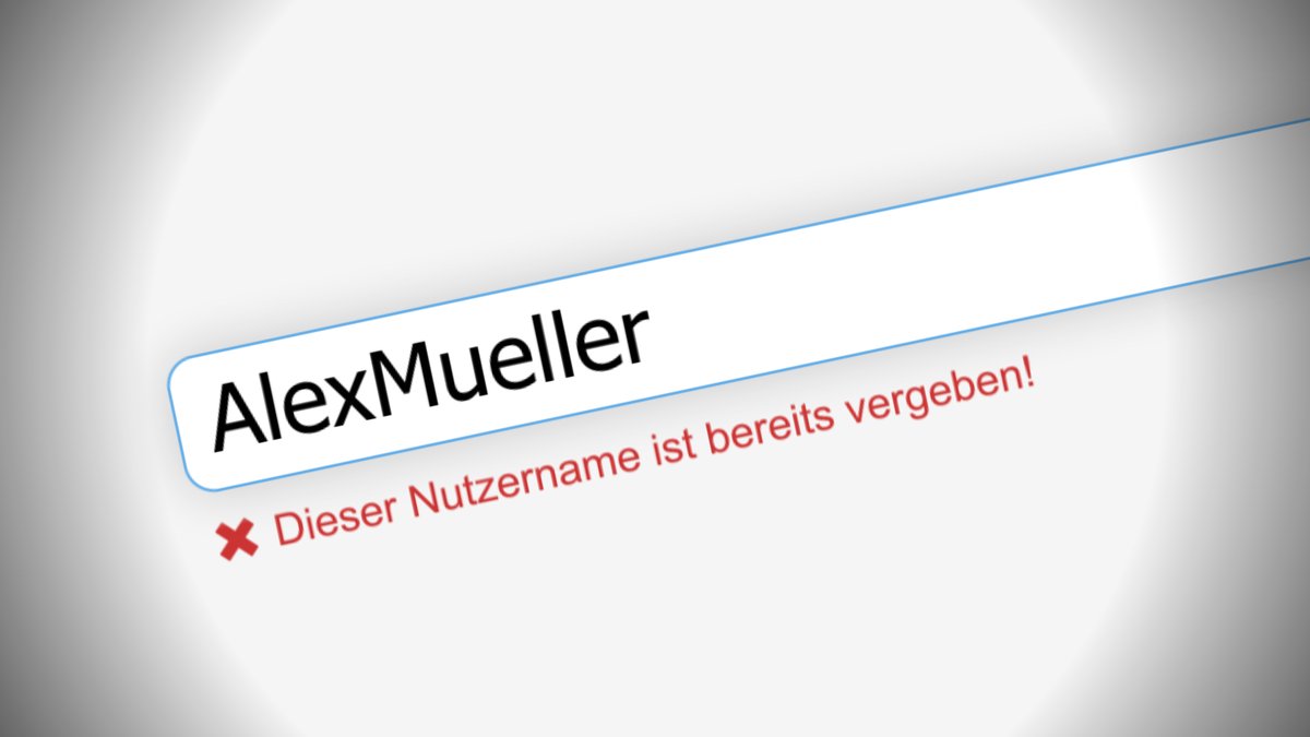 Neuen Benutzernamen finden Neuen Benutzernamen finden