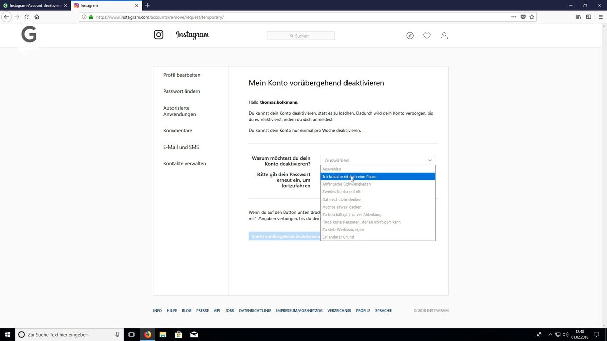 So deaktiviert ihr euren Instagram-Account