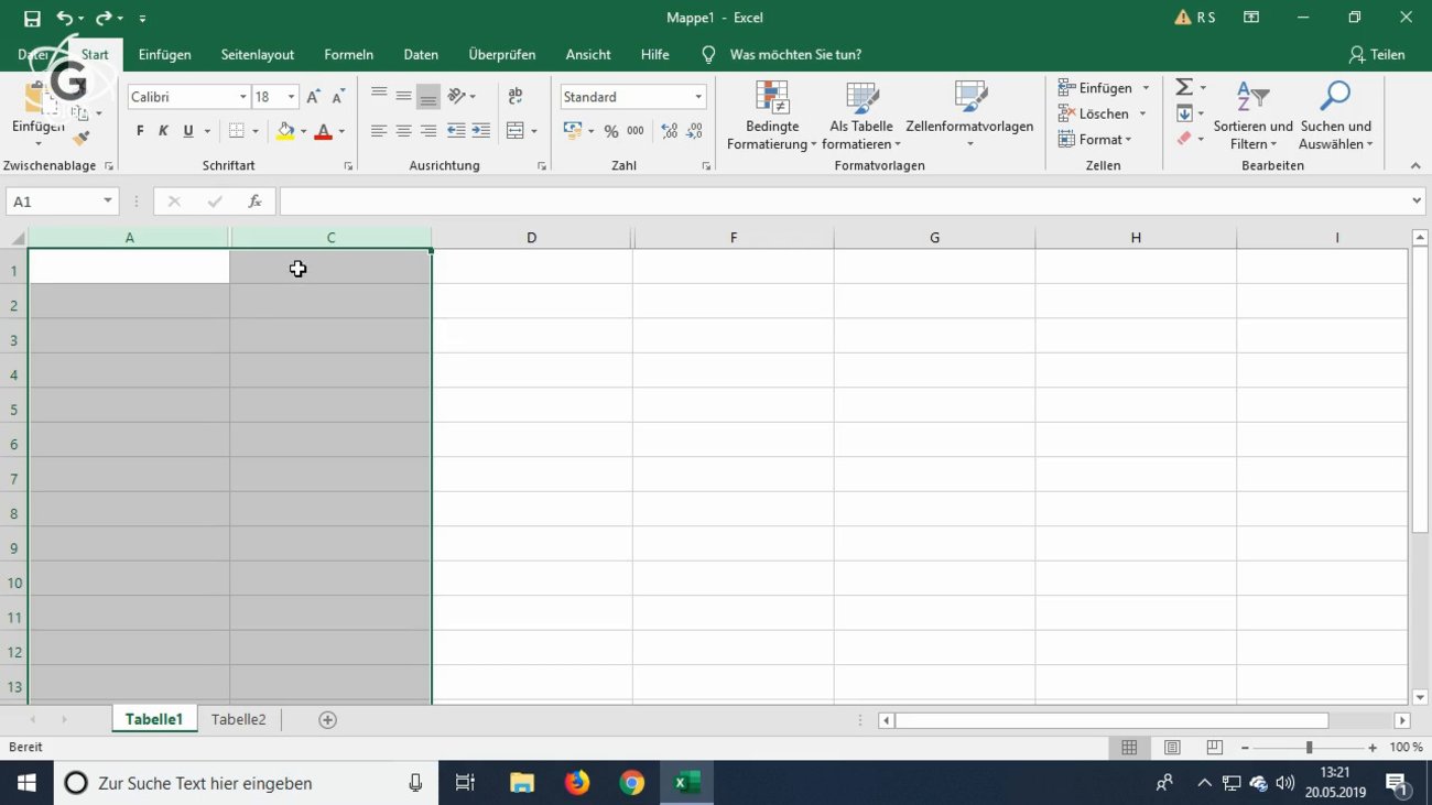 Excel-Tutorial: Spalten, Zellen und Tabellenblätter einblenden und ausblenden