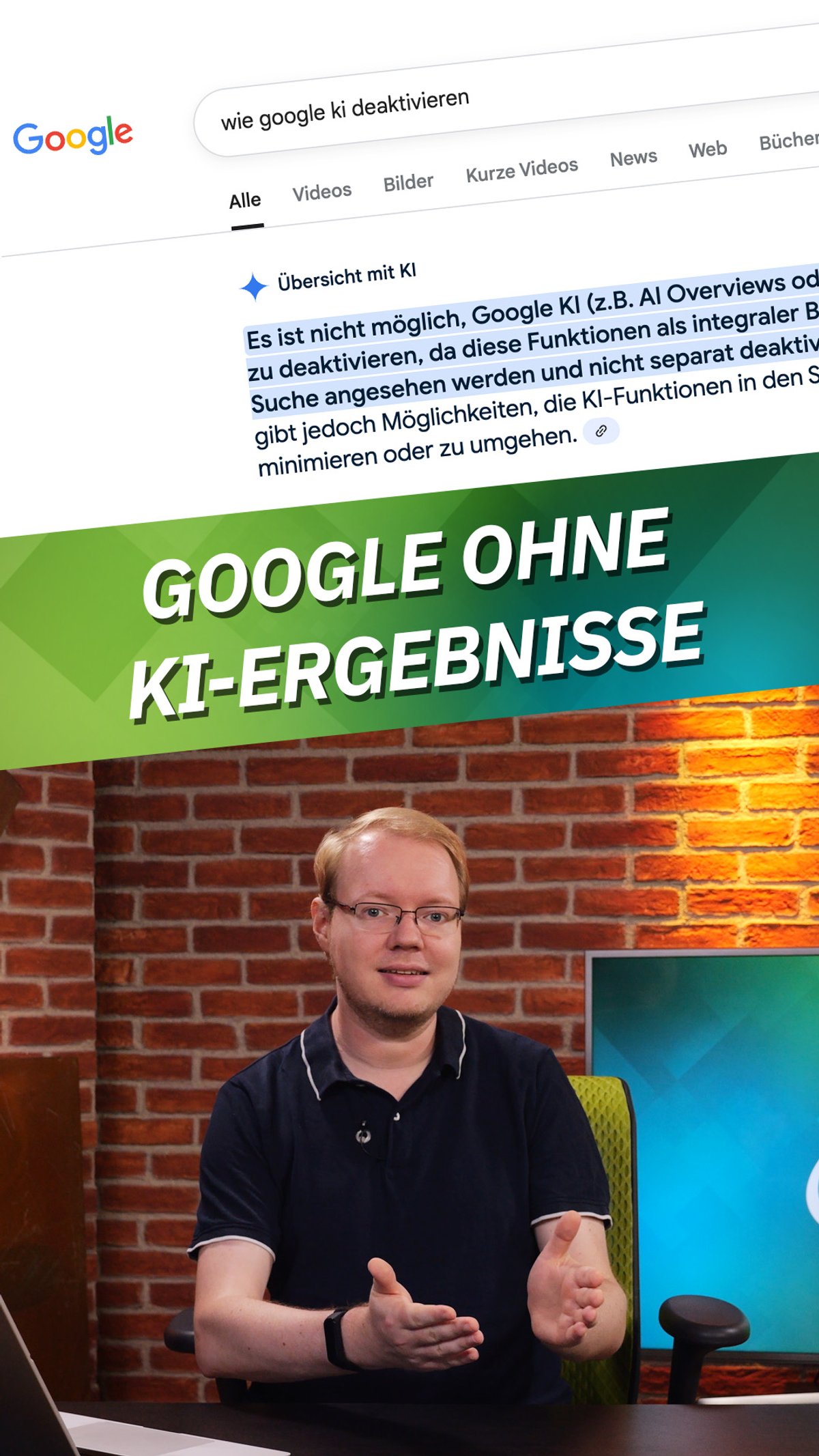 Google ohne KI-Antworten! Google ohne KI-Antworten!
