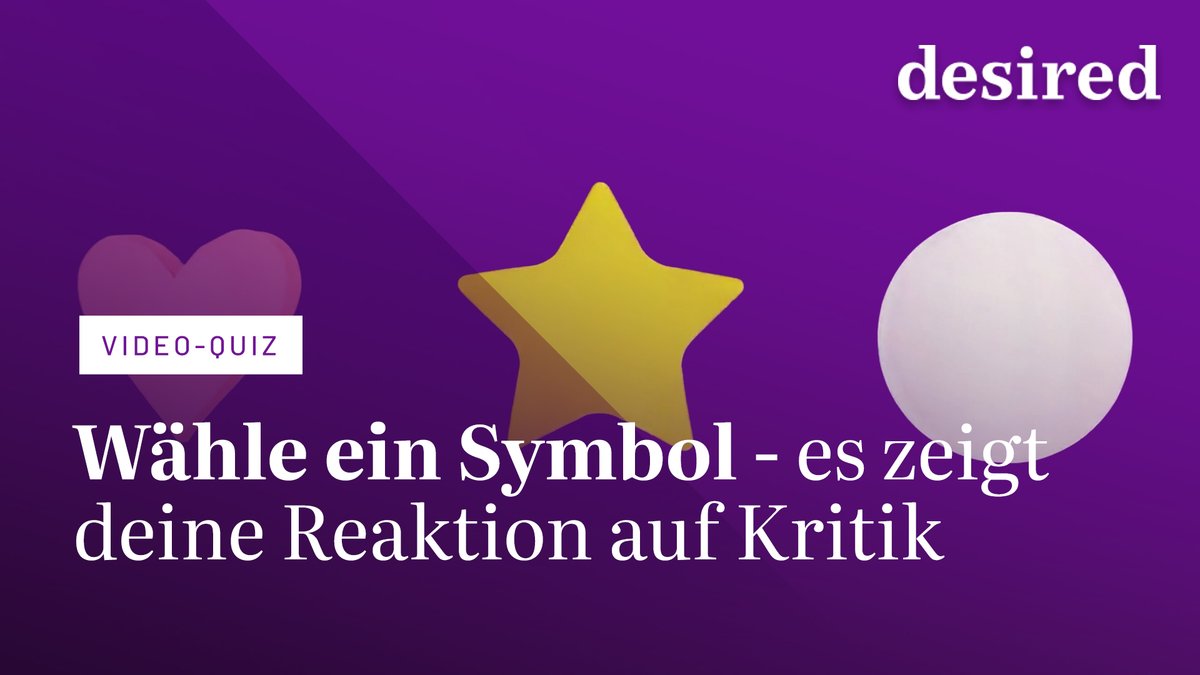 Wähle ein Symbol - es zeigt deine Reaktion auf Kritik