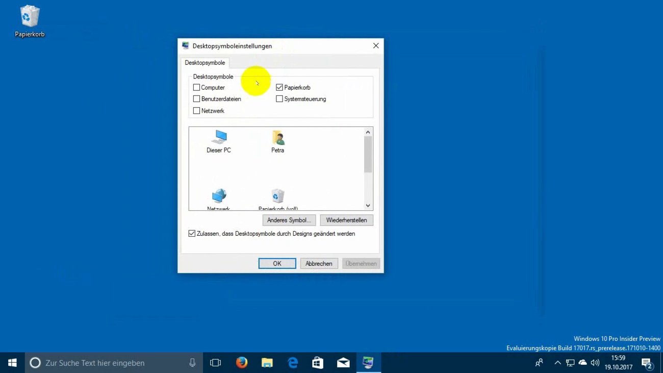 Windows 10 & 7: Desktopsymbole anzeigen (Arbeitsplatz etc.)